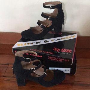 Rock and candy black strap heels